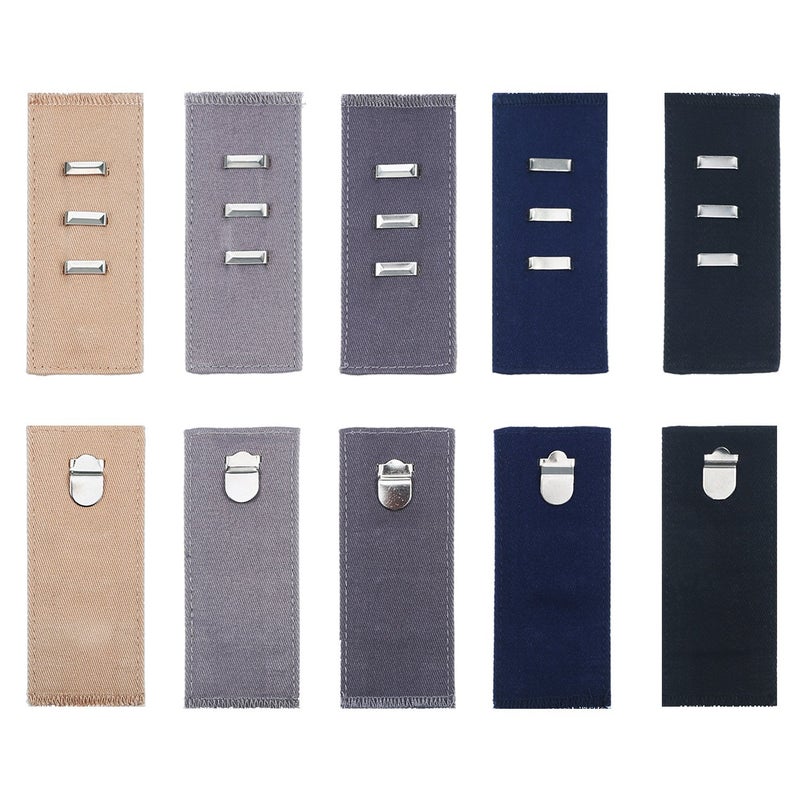 10 Pieces Pants Waist Extenders with Metal Hook for Pants, Jeans, Trousers and Skirt for Pregnancy Maternity Women Men Jeans Pants Favors